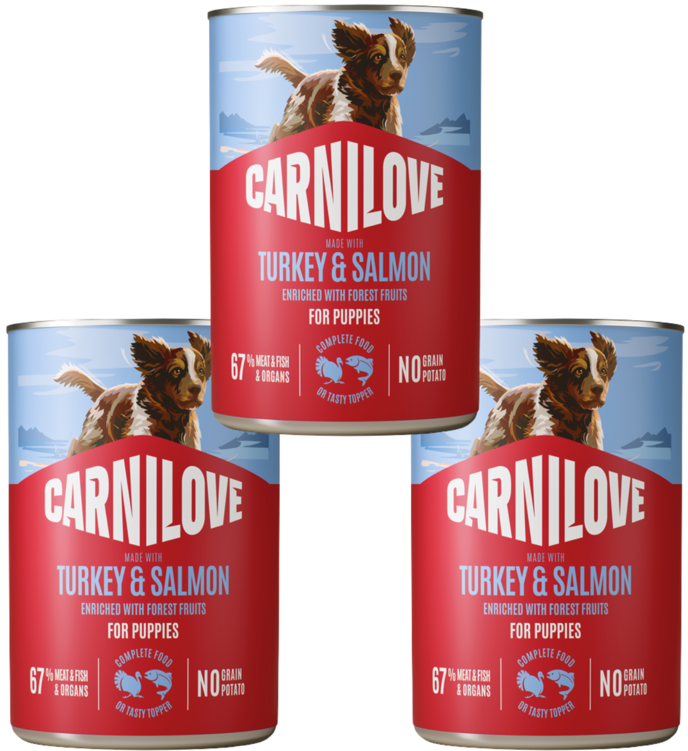 Carnilove indyk, łosoś puppy 400 g × 3