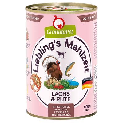 GranataPet Liebling's Mahlzeit indyk, łosoś adult 400 g × 6