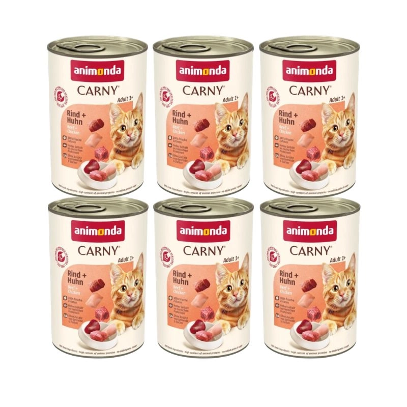 Animonda Carny kurczak, wołowina kawałki adult 400 g × 6