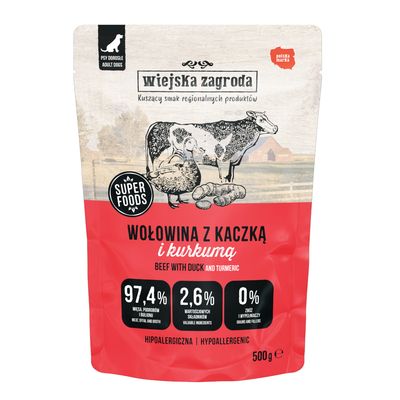 Wiejska Zagroda wet wołowina, kaczka adult 500 g × 2