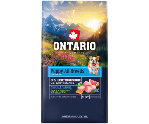 Ontario Monoprotein indyk z batatem puppy 6,5 kg