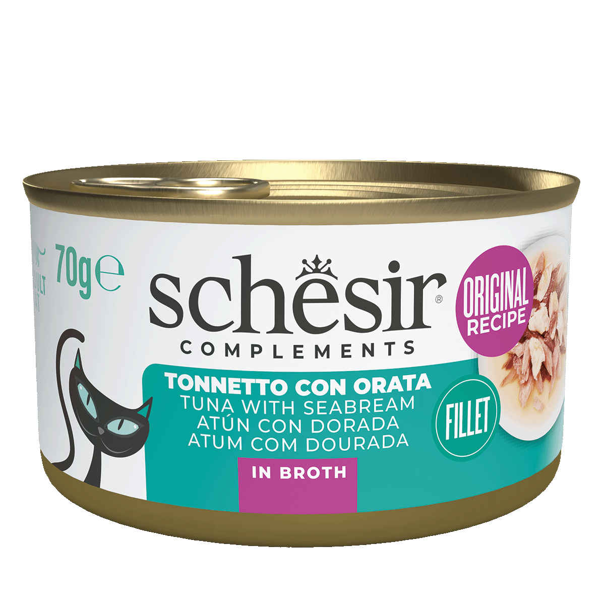 Schesir tuńczyk, dorada w bulionie adult 70 g