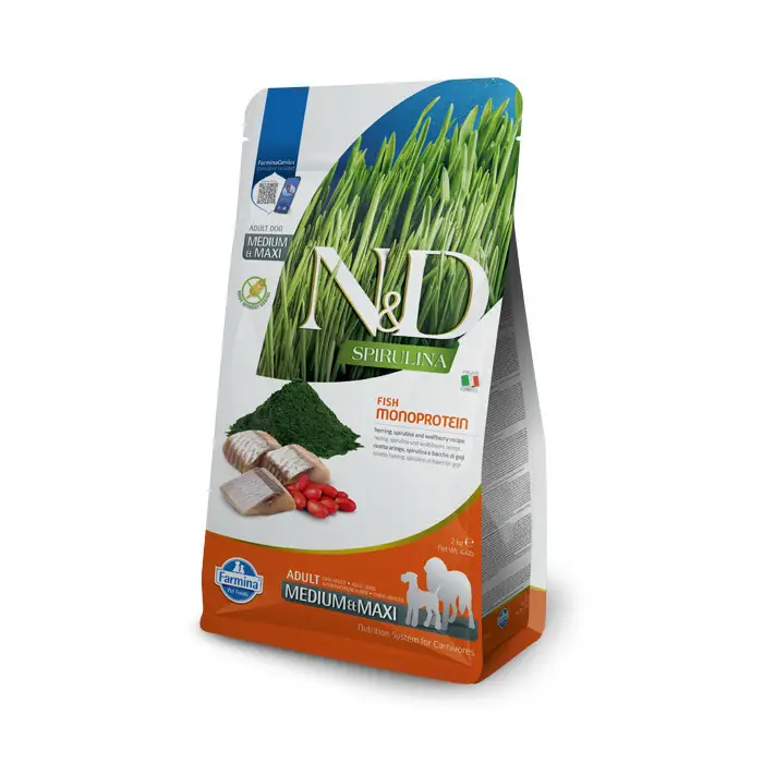 Farmina N&D Spirulina śledź adult średnie i duże rasy 2 kg