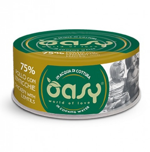 Oasy More Love Digestive Sensitive kurczak z soczewicą w bulionie adult 70 g