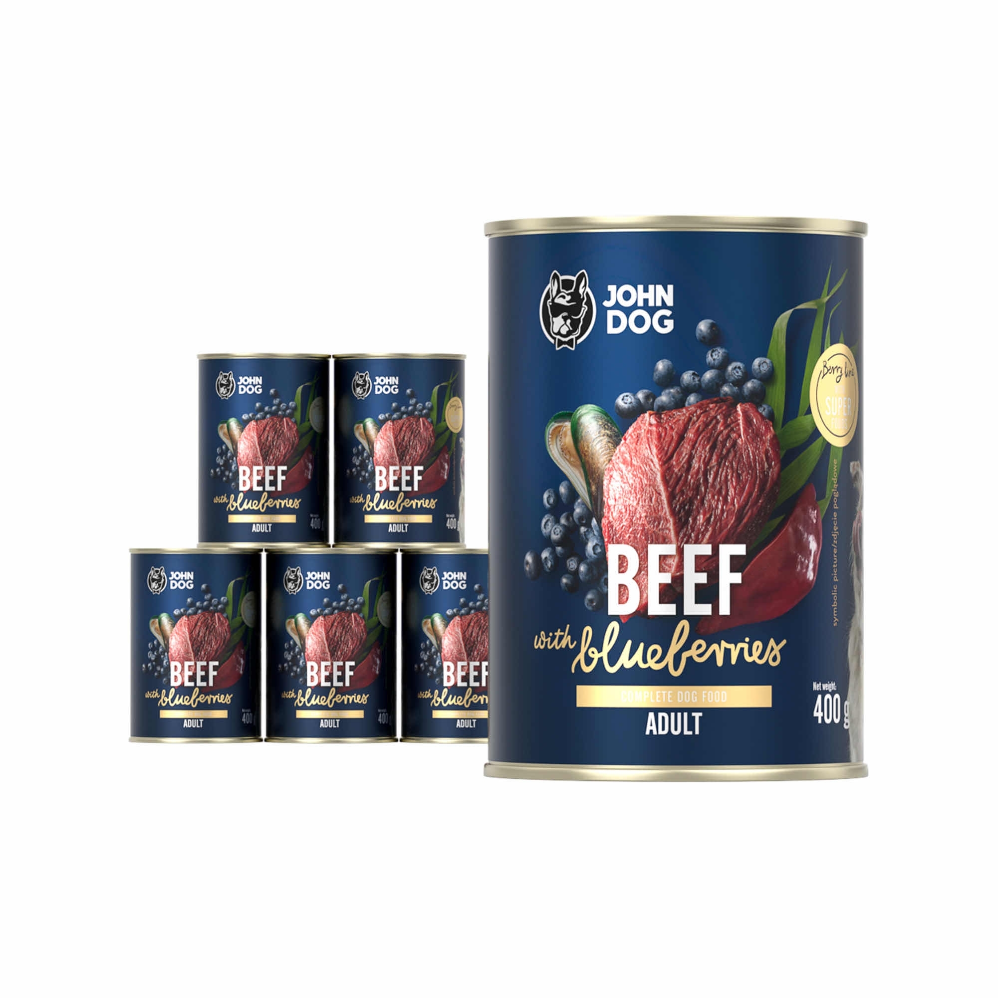 John Dog Berry Line wołowina adult 400 g × 6