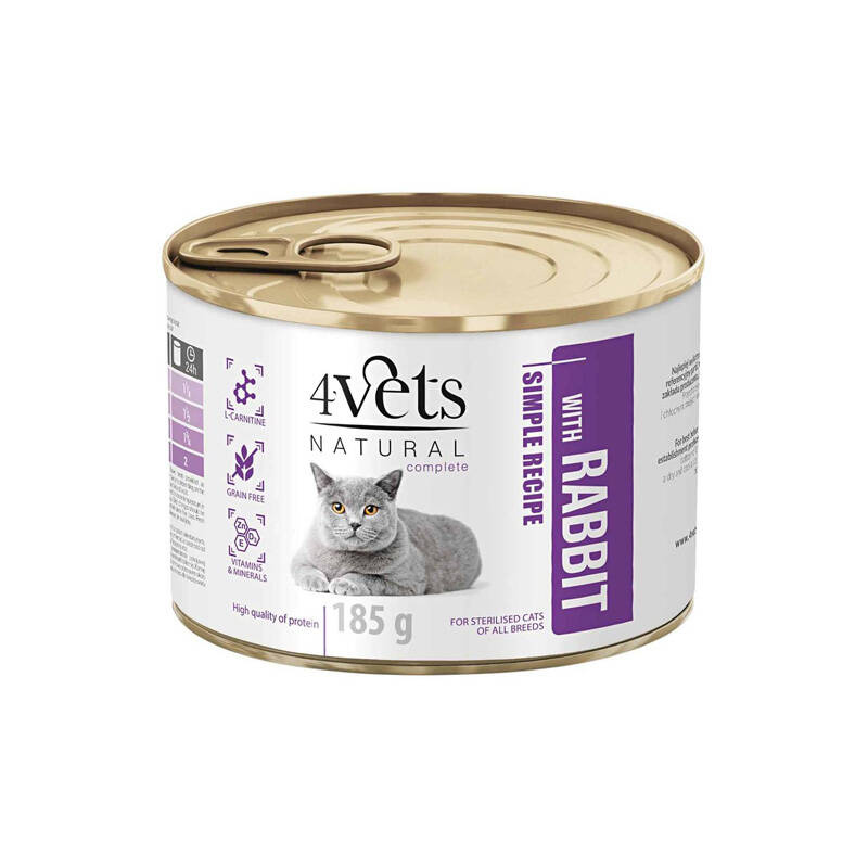 4Vets Natural Sterilised królik 185 g