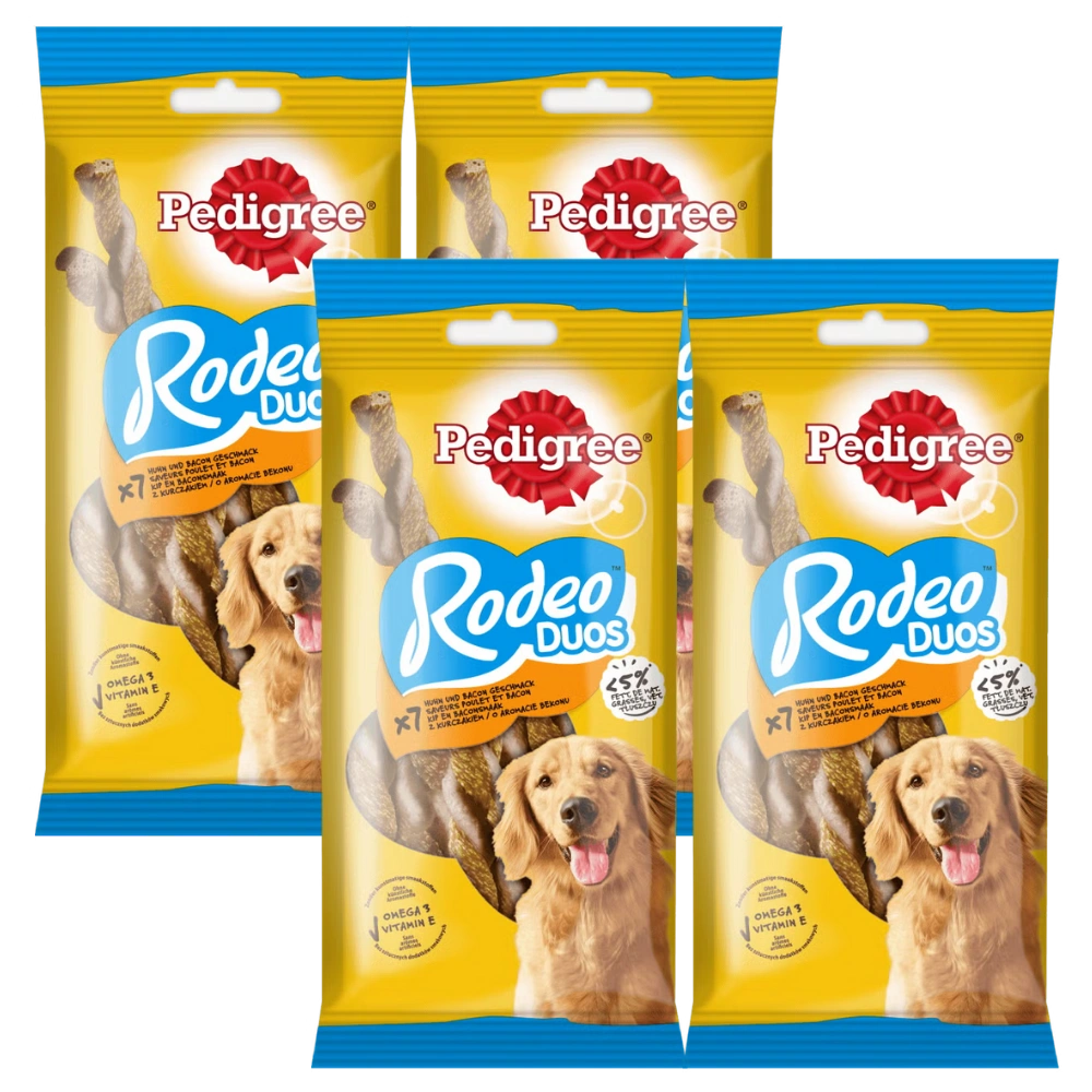Pedigree Rodeo Duos bekon, kurczak 123 g × 4