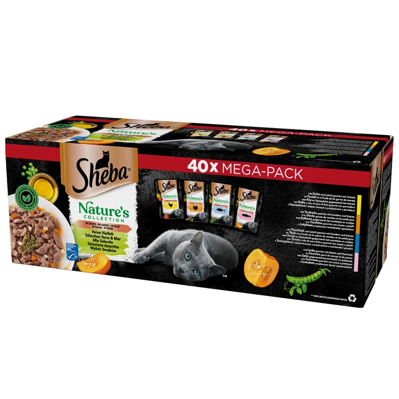 Sheba Nature's Collection mix smaków w sosie adult 85 g × 40