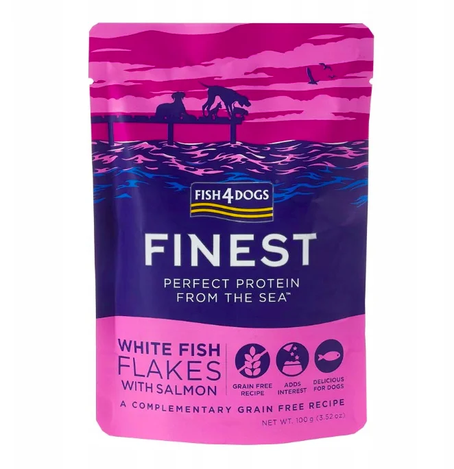 Fish4Dogs Finest Fish Flakes ryba, łosoś 100 g × 6