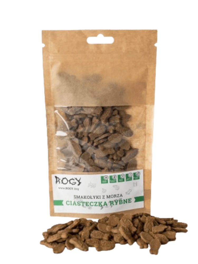 Rogy ciasteczka rybne okoń, śledź 70 g