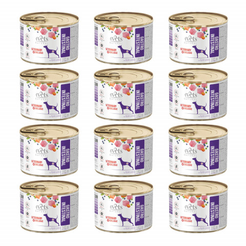 4Vets Natural Gastro Intestinal indyk, ryby, łosoś 185 g × 12