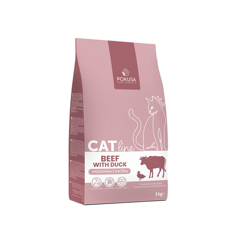 Pokusa CatLine kaczka, wołowina adult 3 kg