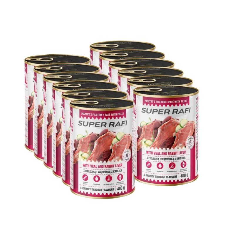 Dolina Noteci Super Rafi cielęcina, królik 400 g × 12