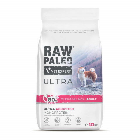 VetExpert Raw Paleo Ultra wieprzowina adult średnie rasy, duże rasy 10 kg