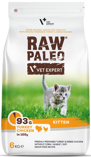 VetExpert Raw Paleo indyk, kurczak kitten 6 kg