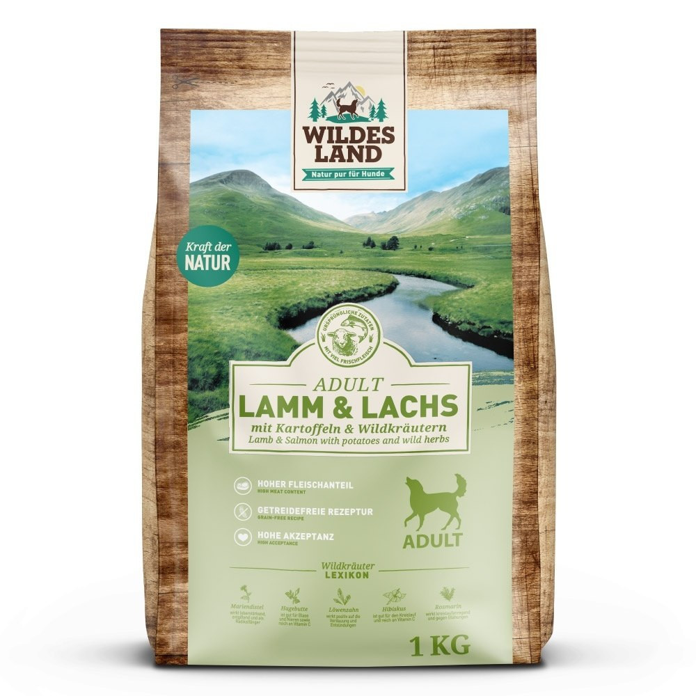Wildes Land jagnięcina, łosoś adult duże rasy 1 kg