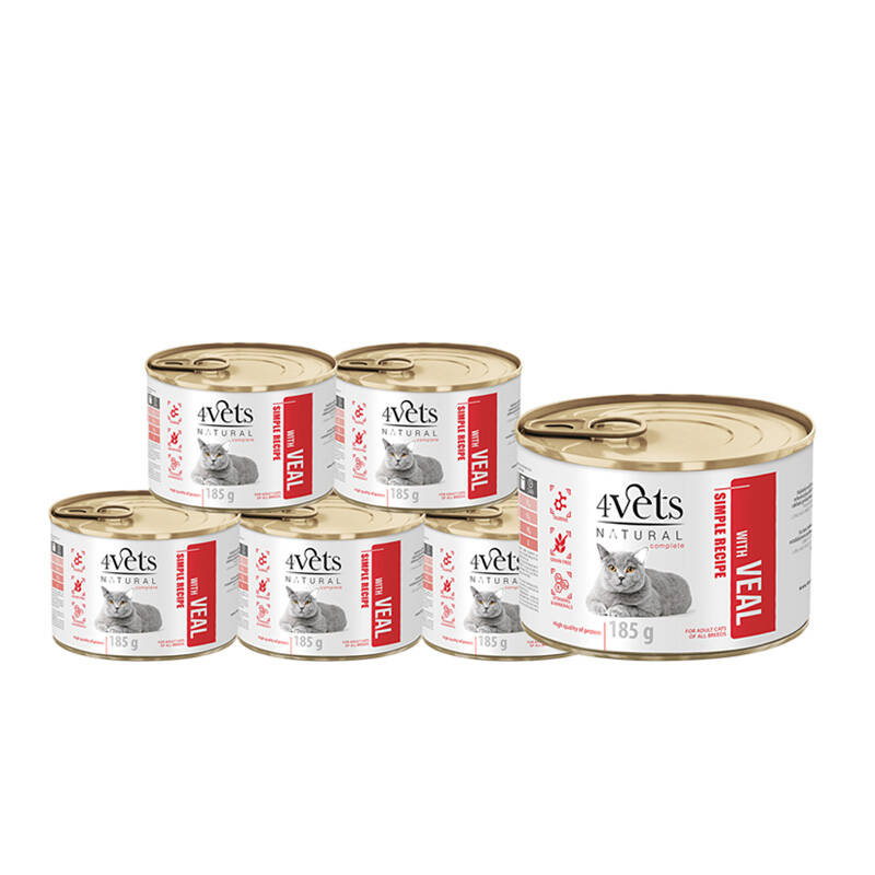 4Vets Natural cielęcina adult 185 g × 6