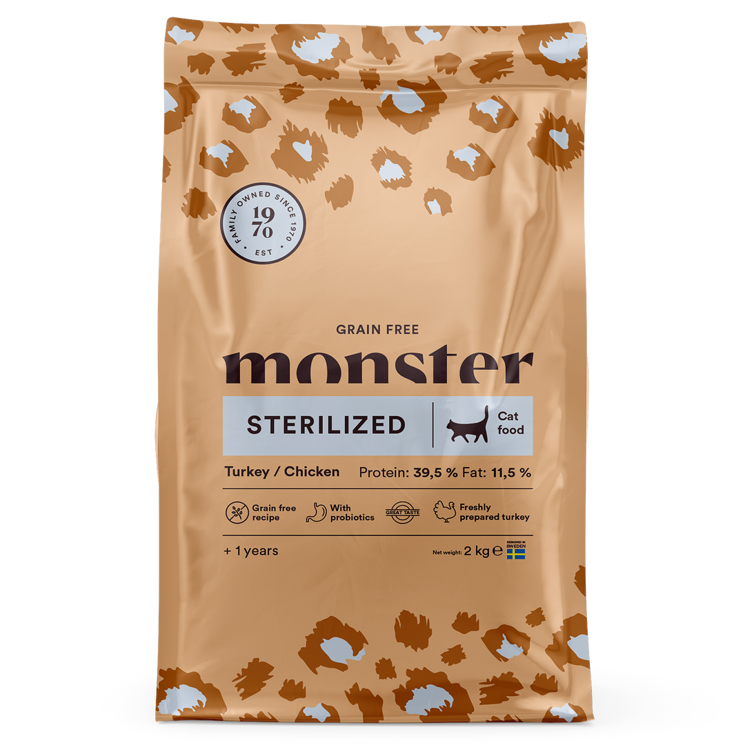 Monster Grain Free Sterilised indyk, kurczak adult 2 kg