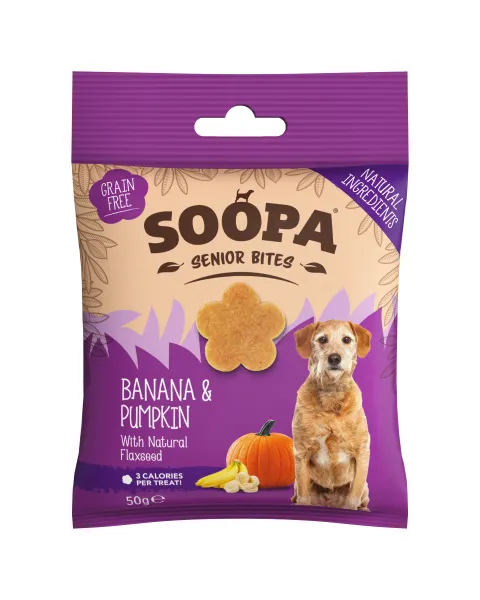 Soopa Healthy Bites banan, dynia, siemię lniane senior 50 g