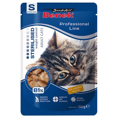 Super Beno Professional Line Sterilised drób kawałki adult 100 g × 24