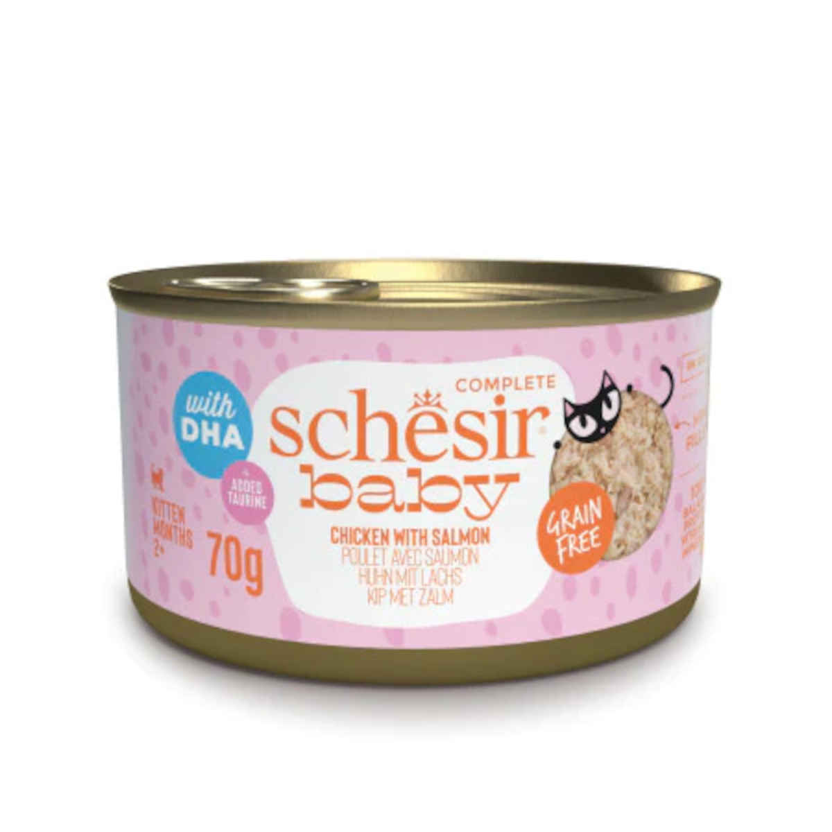 Schesir Baby kurczak, łosoś w bulionie kitten 70 g