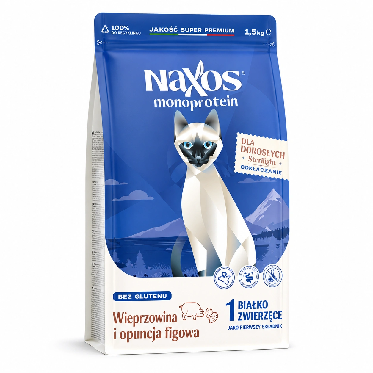 Naxos monoprotein Sterilised wieprzowina z opuncją figową 1,5 kg