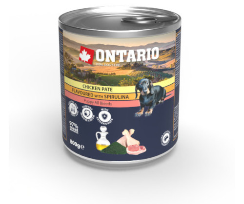 Ontario Pate kurczak, spirulina puppy 800 g