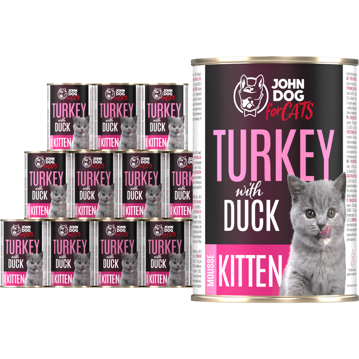 John Dog For Cats indyk, kaczka pasztet kitten 400 g × 12