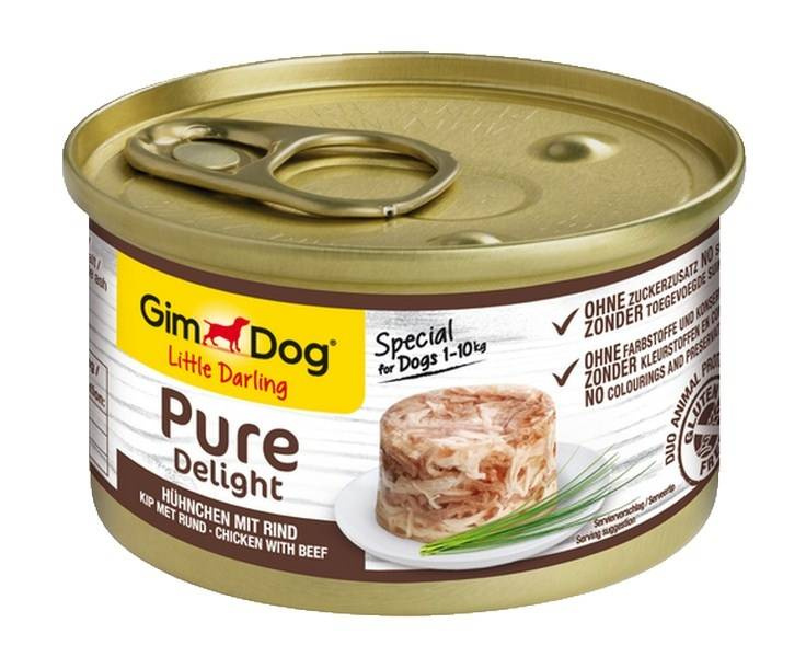 GimDog Pure Delight kurczak, wołowina adult 85 g