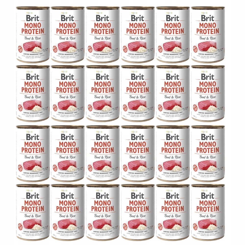 Brit Mono Protein wołowina z ryżem 400 g × 24