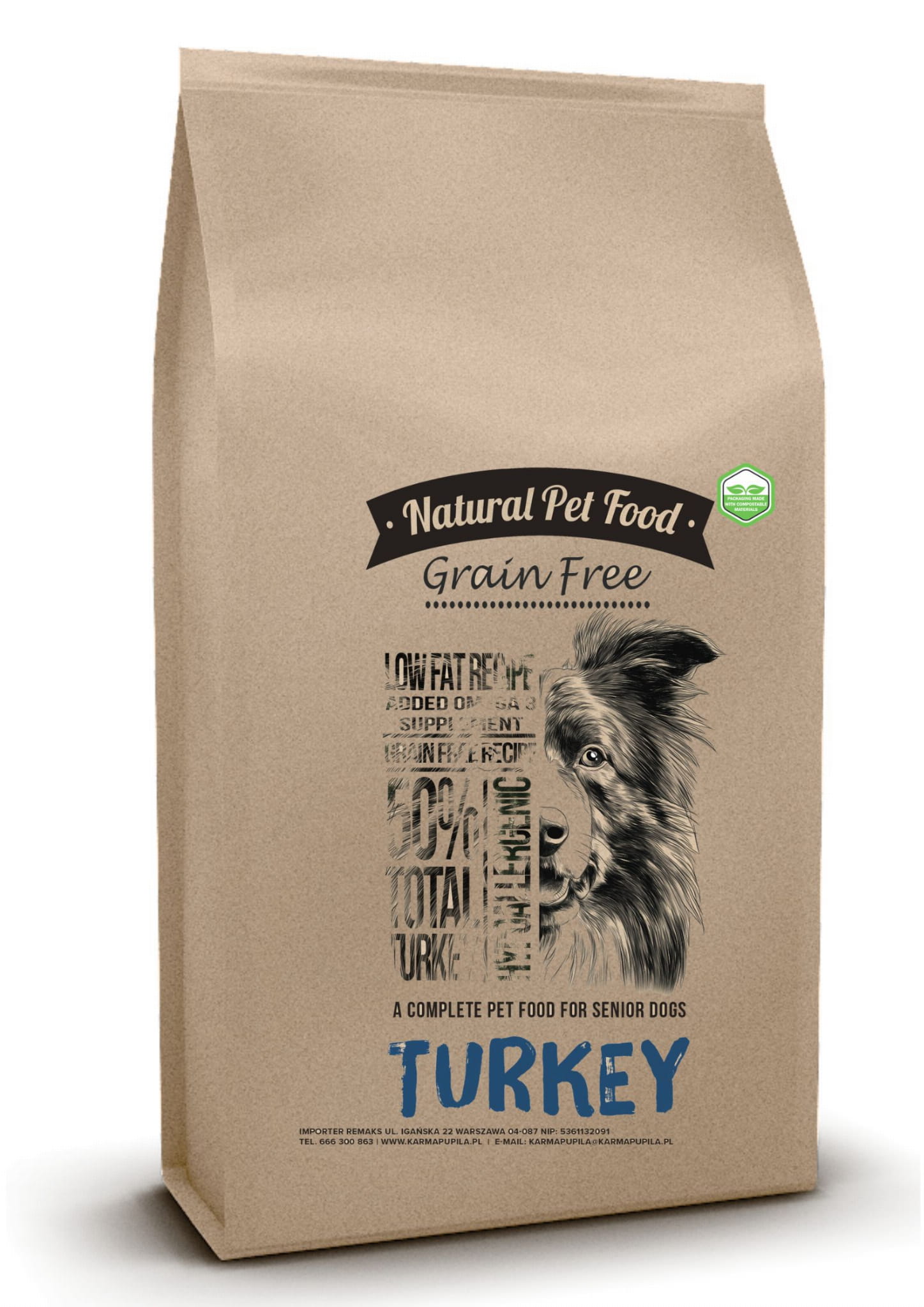 Natural Pet Food Grain Free indyk senior 12 kg
