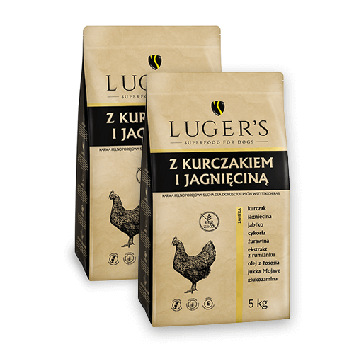 Luger's jagnięcina, kurczak adult 5 kg × 2