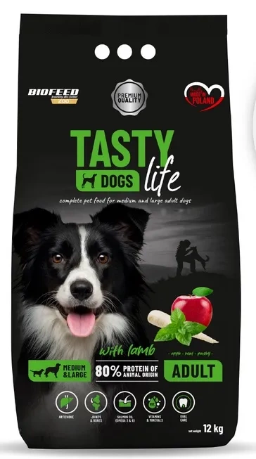 BioFeed Tasty Dogs Life jagnięcina adult średnie rasy, duże rasy 12 kg