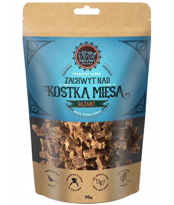 Trzy Psy Zachwyt Nad Kostką Mięsa bażant 70 g