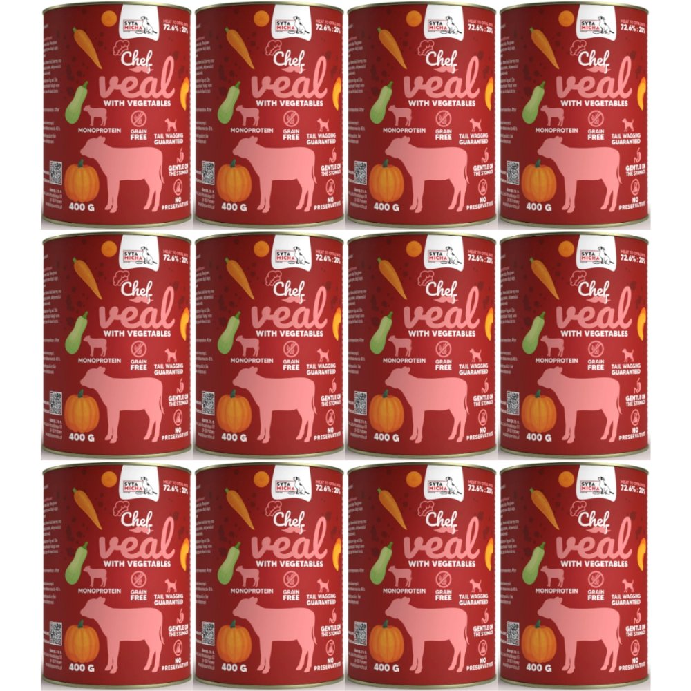 Syta Micha Chef cielęcina adult 400 g × 12
