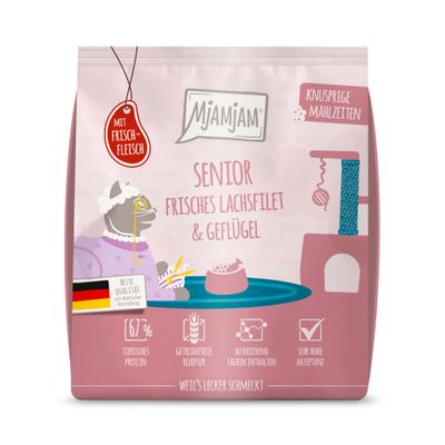 MjAMjAM Knusprige Mahlzeiten drób, łosoś senior 300 g
