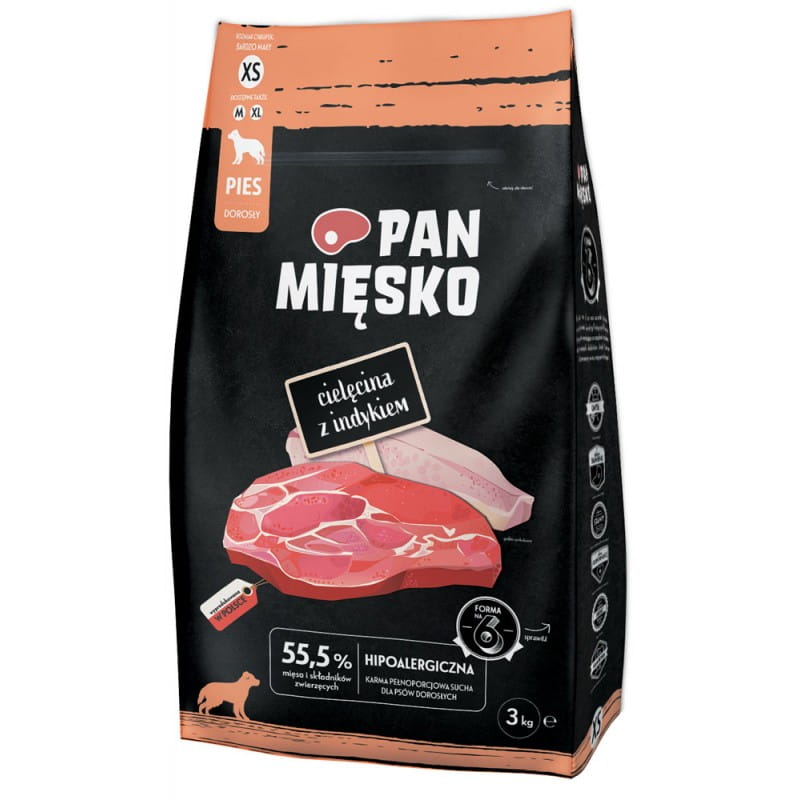 Pan Mięsko cielęcina, indyk adult małe rasy 3 kg