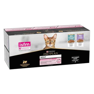 Purina Pro Plan Sensitive mix smaków w sosie adult 85 g × 40
