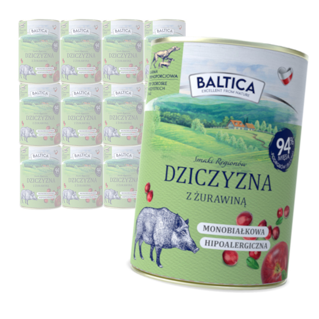 Baltica Monoprotein dziczyzna z prebiotykami 400 g × 12