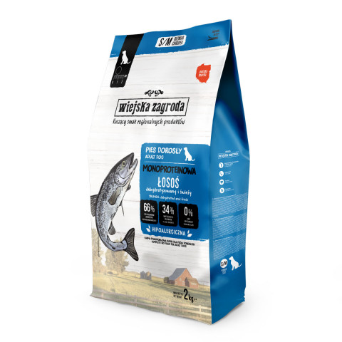 Wiejska Zagroda Monoproteinowa łosoś adult małe i średnie rasy 2 kg
