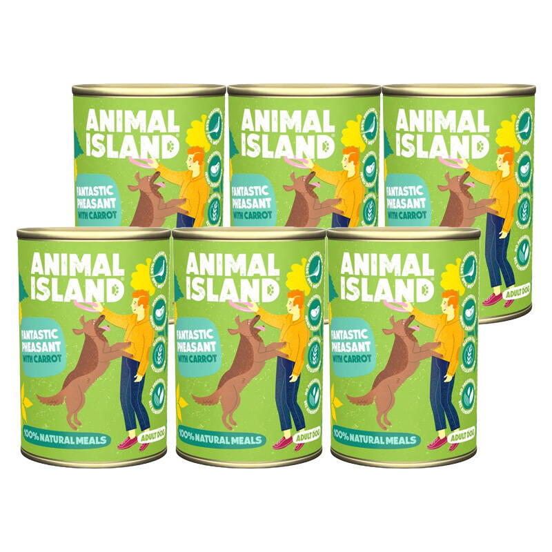 Animal Island bażant z kaszą gryczaną i marchewką 400 g × 6