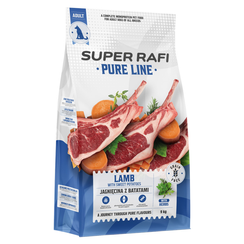 Rafi Pure Line jagnięcina z batatem adult 9 kg