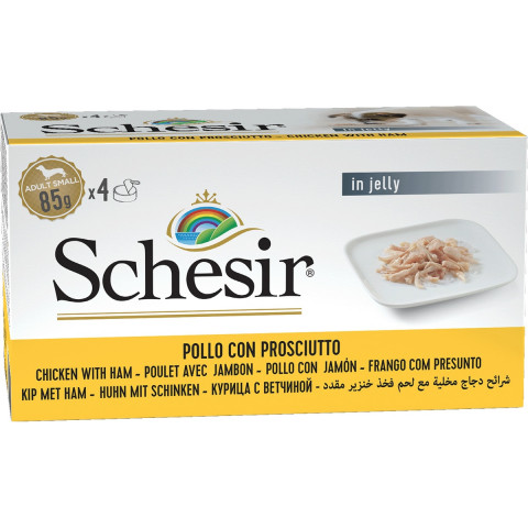 Schesir kurczak, szynka adult małe rasy 85 g × 4