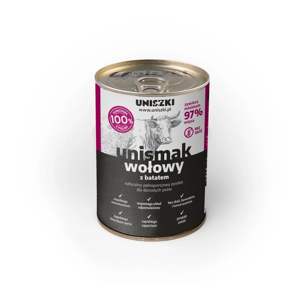 Uniszki Unismak wołowina z batatem adult 410 g