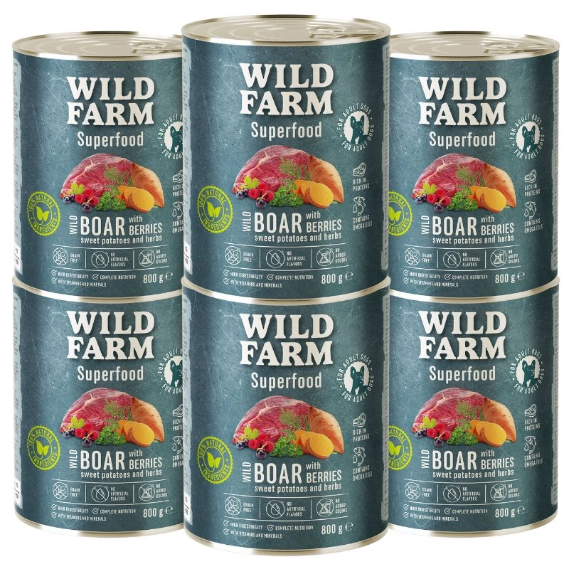 Wild Farm Superfood dziczyzna adult 800 g × 6