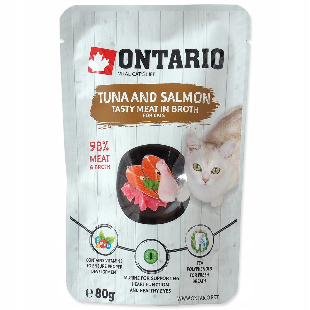 Ontario tuńczyk, łosoś w bulionie 80 g
