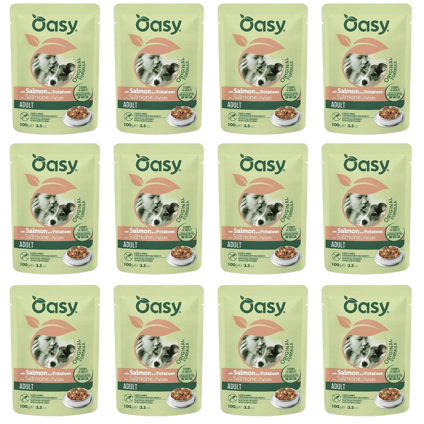 Oasy Strips In Gravy łosoś adult 100 g × 12