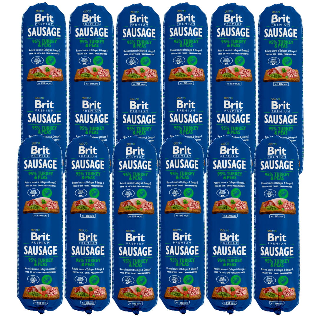 Brit Sausage indyk adult 800 g × 12