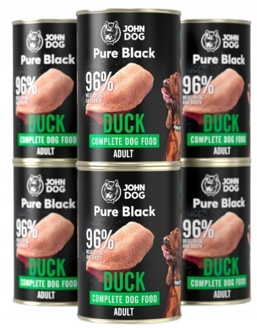 John Dog Pure Black kaczka adult 400 g × 6
