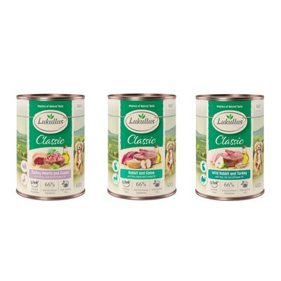 Lukullus Natural dziczyzna, gęś, indyk, królik 400 g × 6
